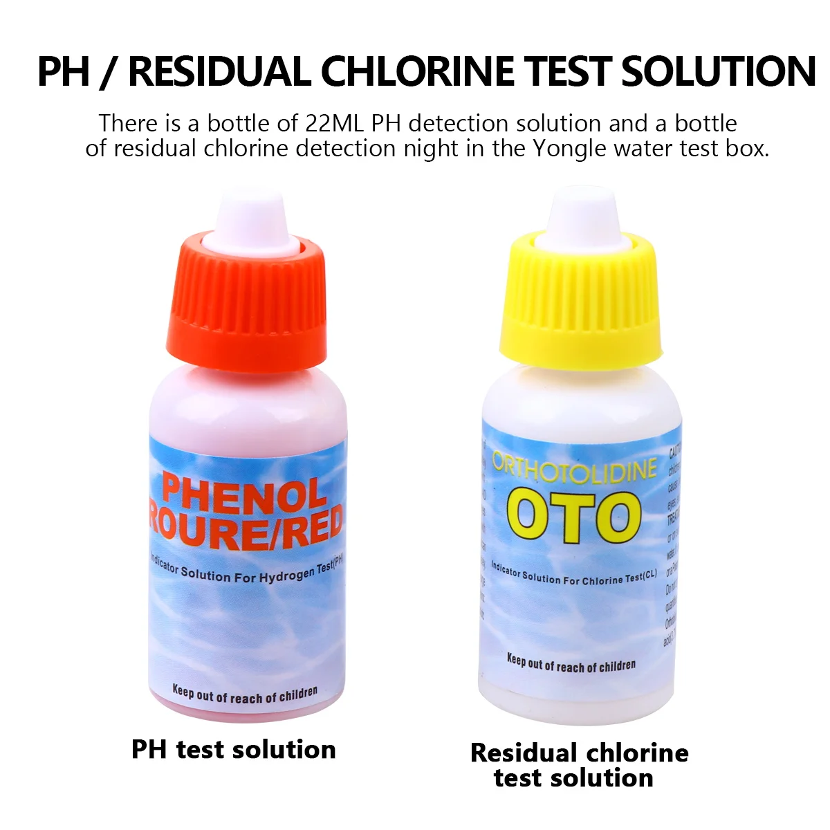 

1 set Premium Water Quality Test Reagents pH Chlorine Hardness Alkalinity Strips Colorimetric Method for Swimming