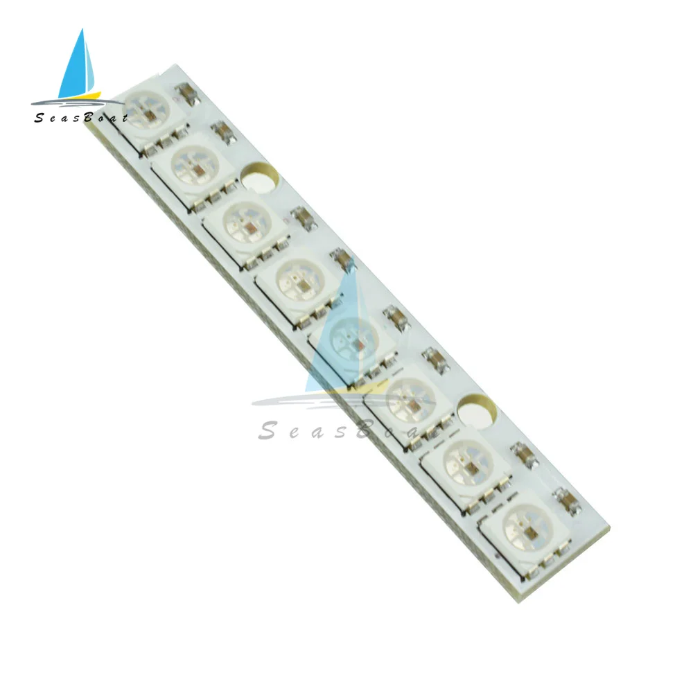 8-канальный модуль светодиодной панели WS2812 WS 2811 5050 RGB 5 в 8-битсветодиодный Радужная светодиодная Точная полноцветная управляемая макетная плата