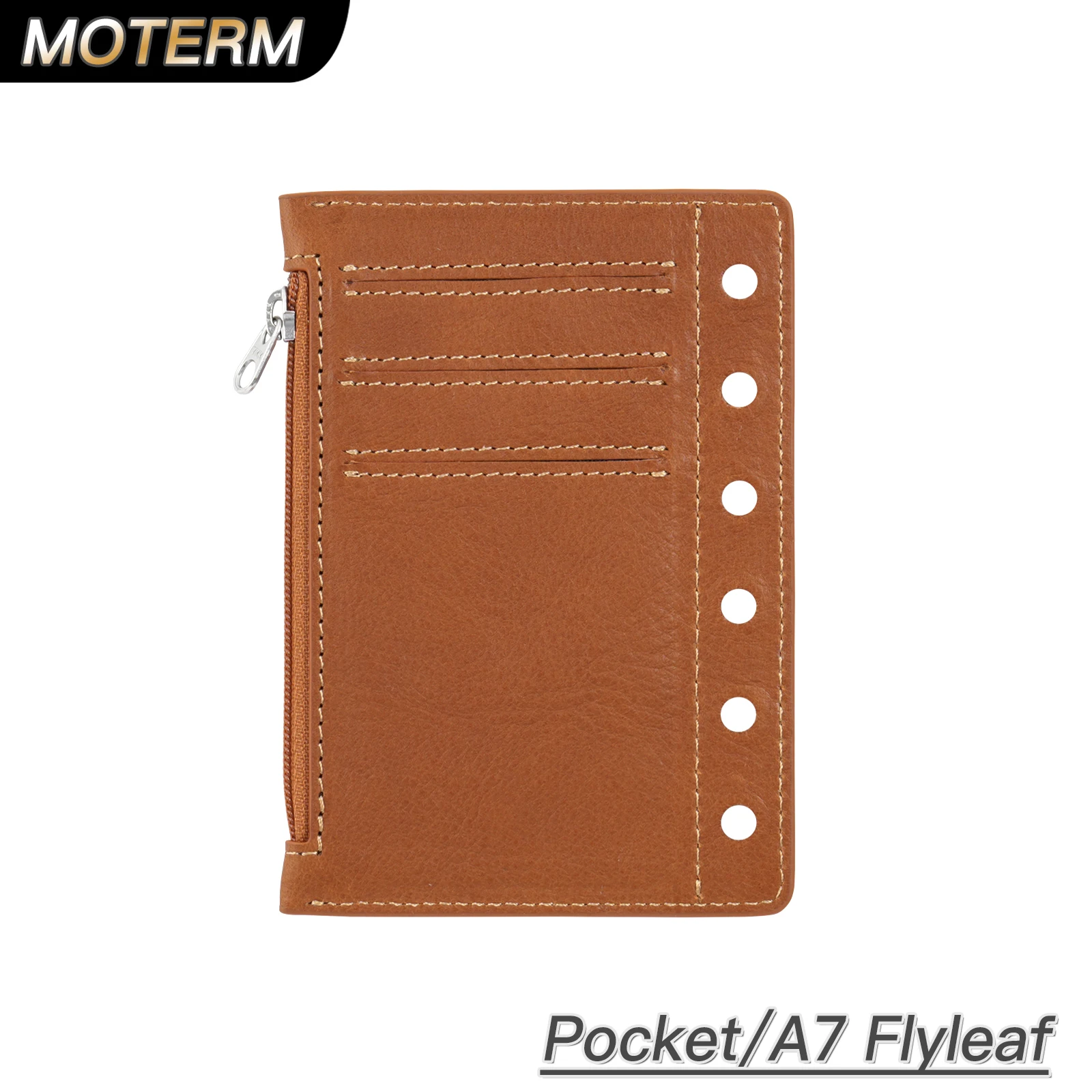 Moterm Zipper Flyleaf for Pocket A7 Size Ring Planner Vegeta