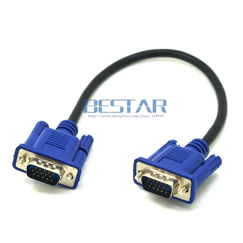 25cm/10 "hd15pin vga d-sub cabo de vídeo curto macho para macho m/m macho para fêmea e fêmea para fêmea para monitor