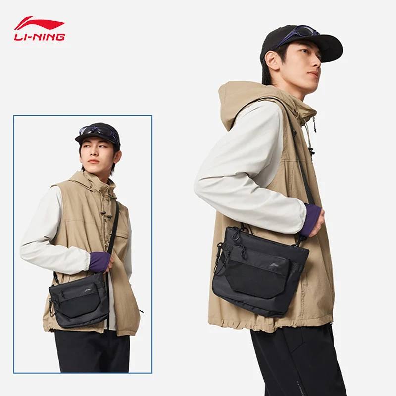 

LI-NING Серия для бега унисекс Сумка-мессенджер для бега LN MIST PROOF Светоотражающая спортивная сумка через плечо 24*5,5*20 СМ ABDV219