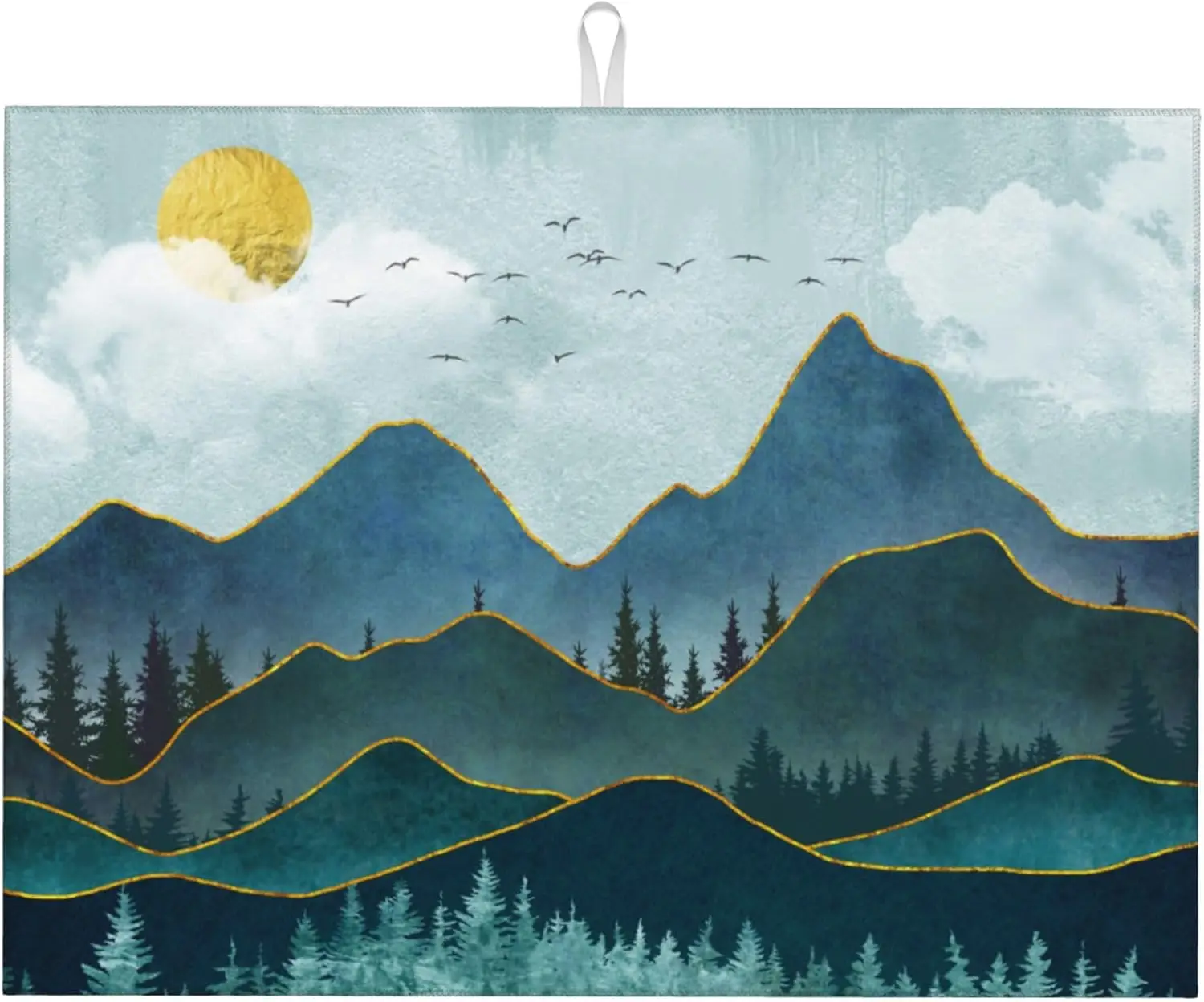 

Mountain Dish Mat Drying Kitchen Mat Microfiber Absorbent Fast Dry kitchen accessories