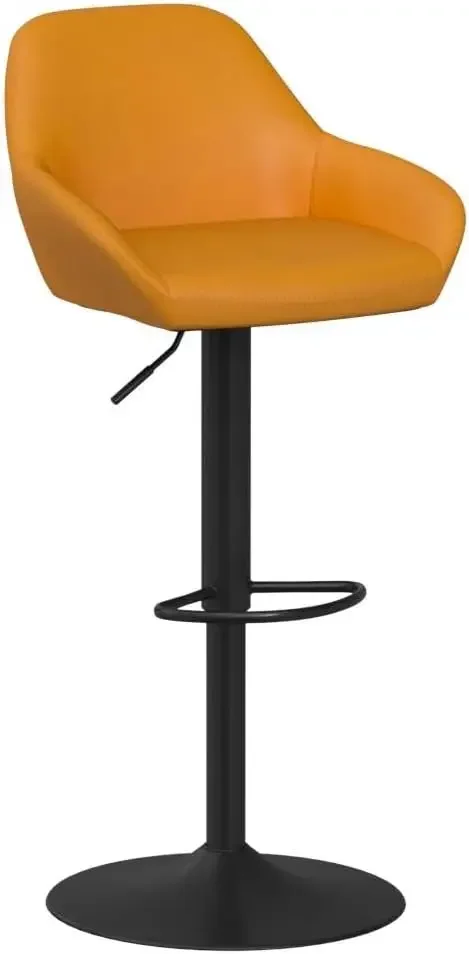 Juego de 2 taburetes de bar giratorios, silla de bar ajustable de cuero vintage de mediados de siglo con respaldo y reposapiés, kit de pub moderno