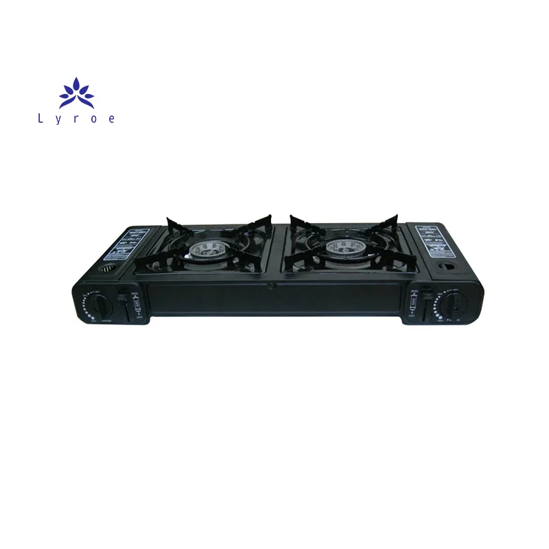 

Outdoor Camping Portable Cold-rolled Steel Double Burner Gas Stove For Outdoor Grill And Picnic