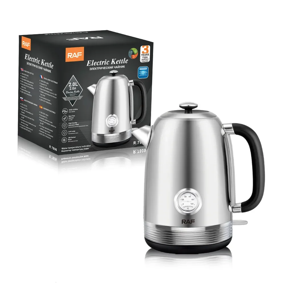 2L Electric Kettle Stainless Steel Kitchen Smart Whistle Kettle Tea pot Temperature Adjusted Fast heat With Thermometer 2000w