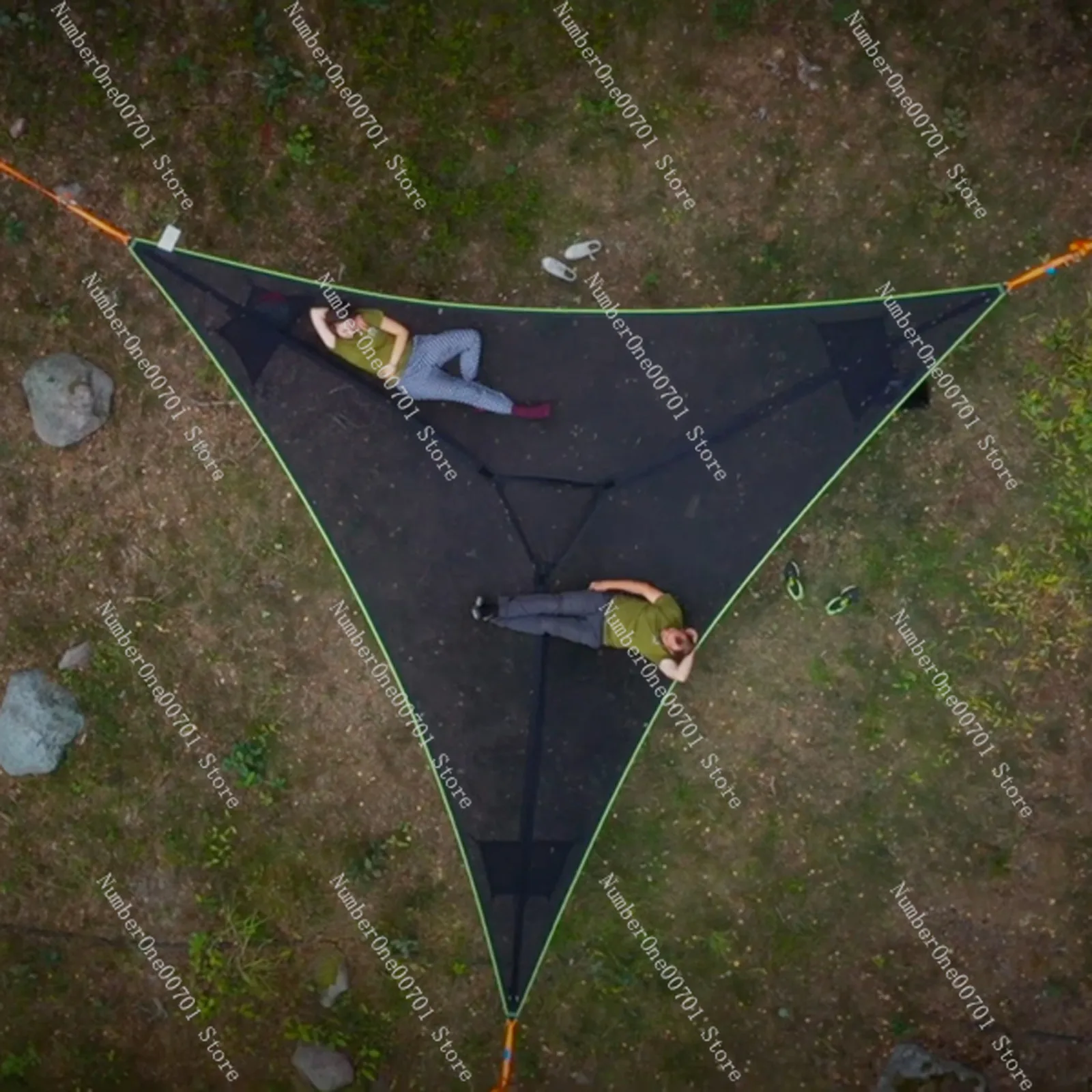 Portable Multi-Person Triangle Hammock - Camping & Garden Set with Tent & Net, Outdoor Hanging Bed