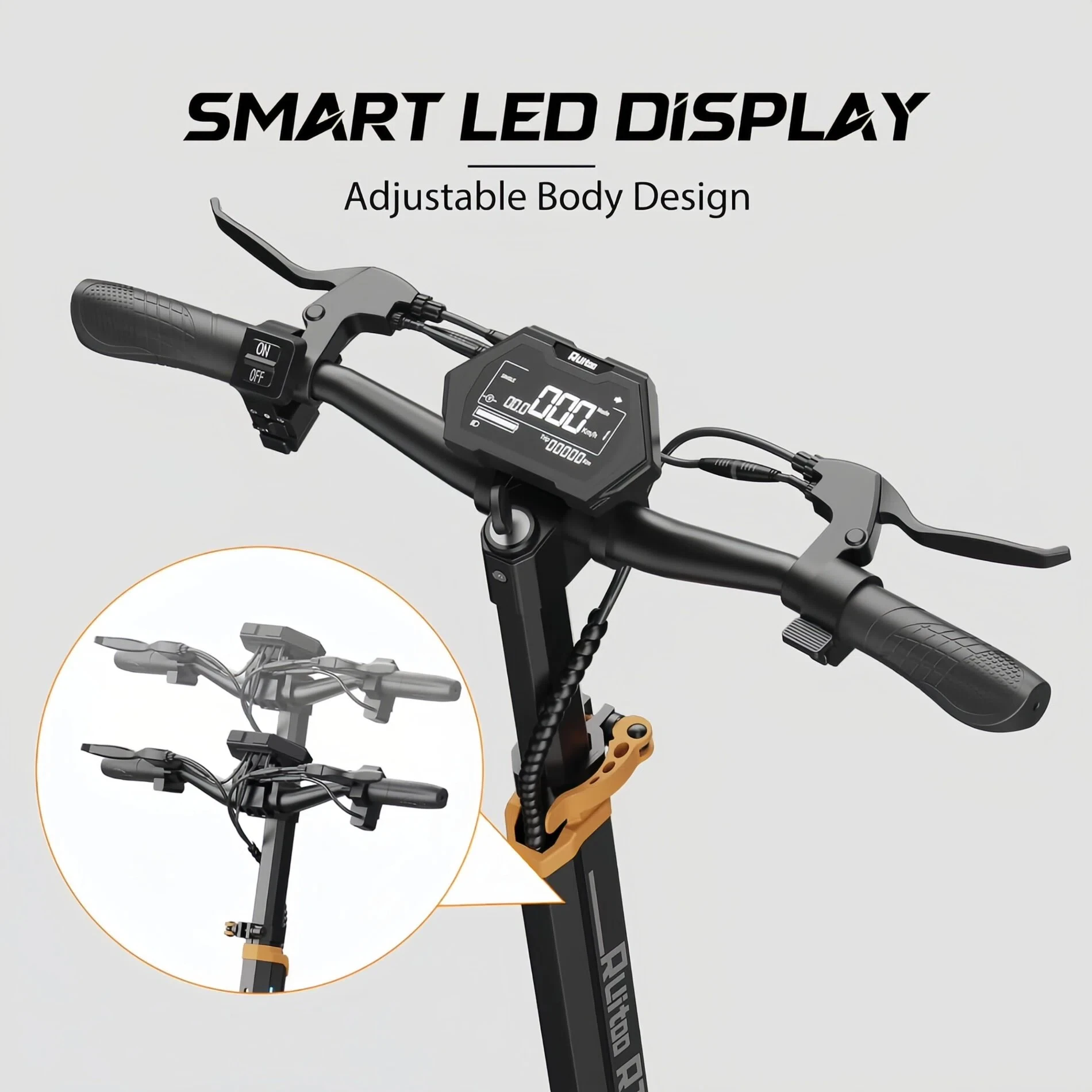 Adult electric scooter, 800W motor, 48V 18.2AH battery, 55km range, 10-inch off-road tires, foldable, LED display, disc brakes - view 4