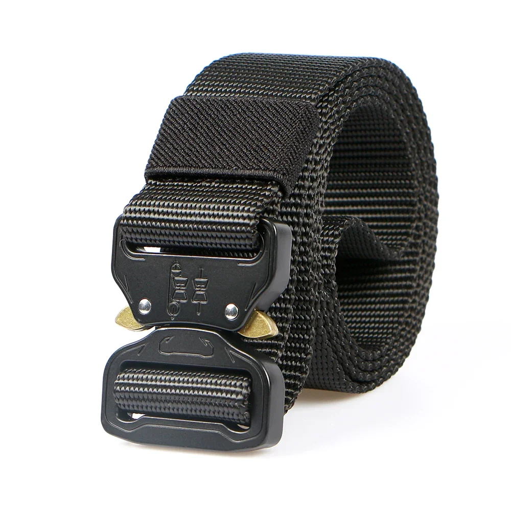 Cool Tactical Belt Heavy Webbing Adjustable Military Style Men's Nylon Training Belts Quick-release Metal Buckle Male Design