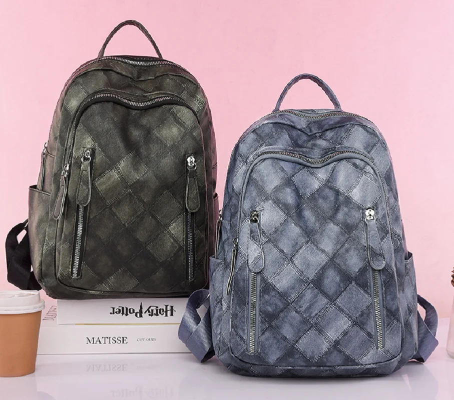 

Hot Sale Fashion High Quality Soft Leather Backpacks Women Large Capacity Travel Shoulder Bags School Bag for Teenage Girls