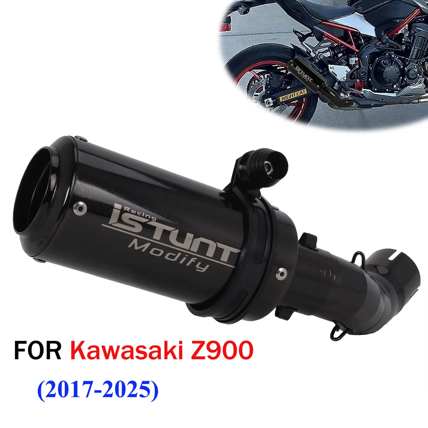 Slip Op Voor Kawasaki Z900 Z900E Z900 A1 A2 2017-2025 Motorfiets Uitlaat Escape Uitlaat Midden Pijp Z900 uitlaat
