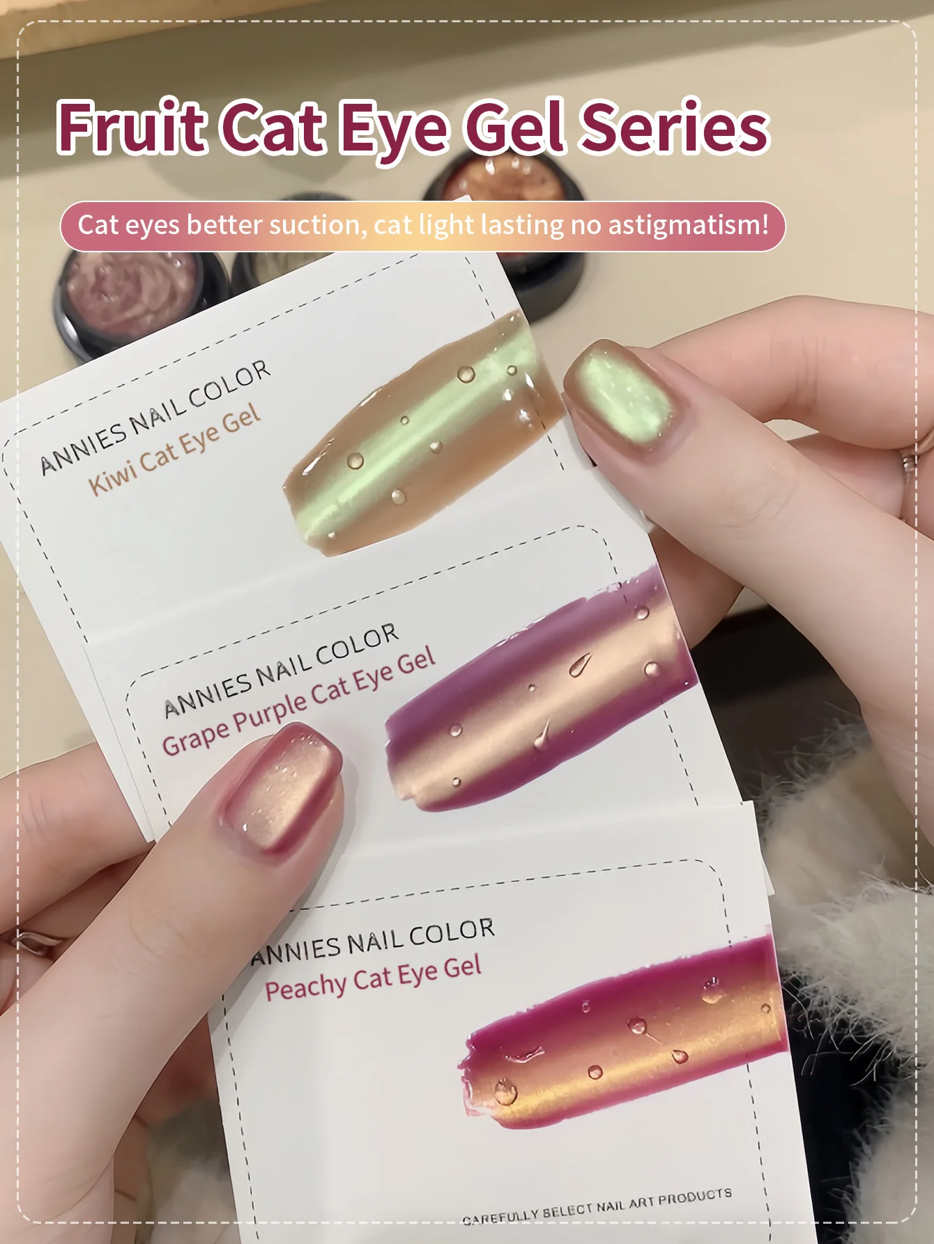 Image of 5 ml Kiwi Cat Eye Nagellack Gel 2025 Neue Traube lila Pfirsich Cat Eye Nagellack Phototherapie Gel, DIY Nail Art zu Hause