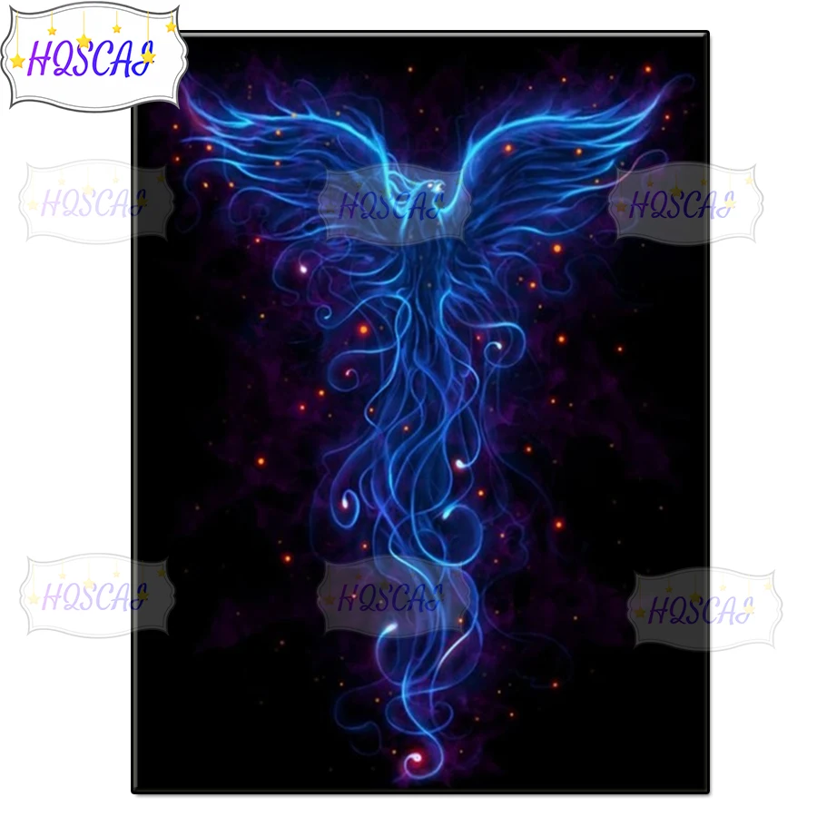 Creative animal art, Phoenix Full circle square diamond painting handmade diamond embroidery mosaic art kit home decoration