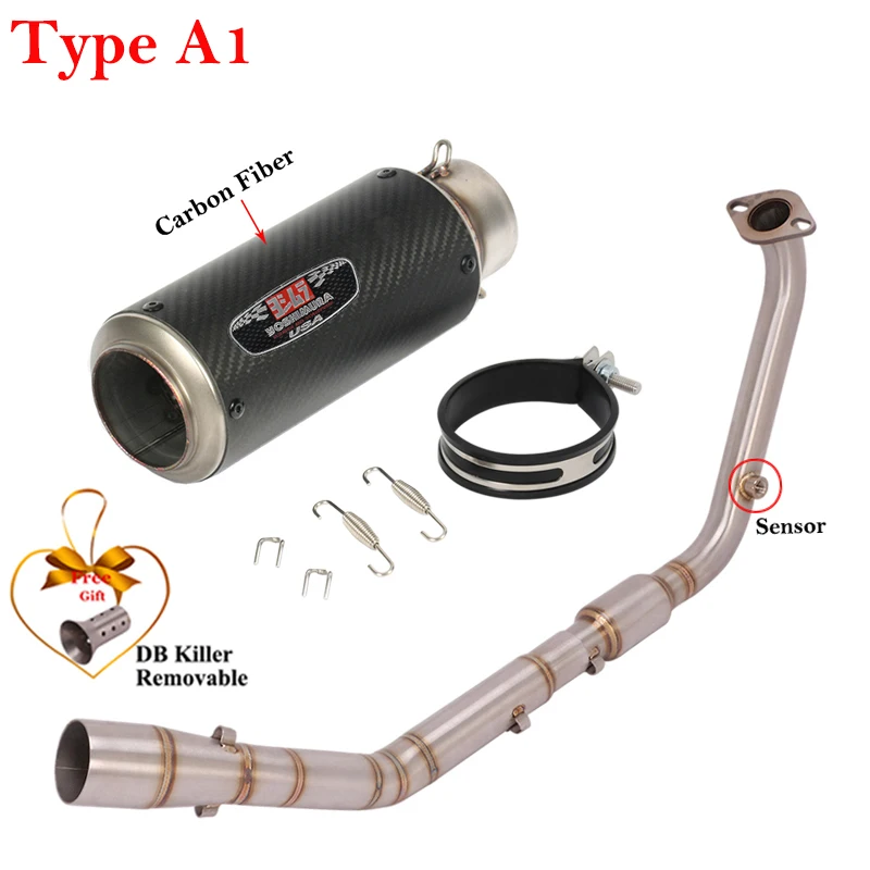 For Yamaha YZF R15 V3 V4 R125 MT125 2020 - 2023 Motorcycle Exhaust Escape Full Systems Modified Front Middle Link Pipe Muffler