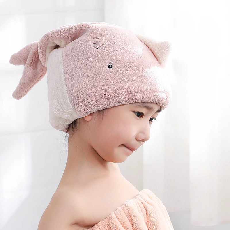 Children's Dry Hair Cap Girls Coral Velvet Strong Absorbent Lovely Shampoo Cap Household Fashion Scarf Cartoon Dry Hair Towel