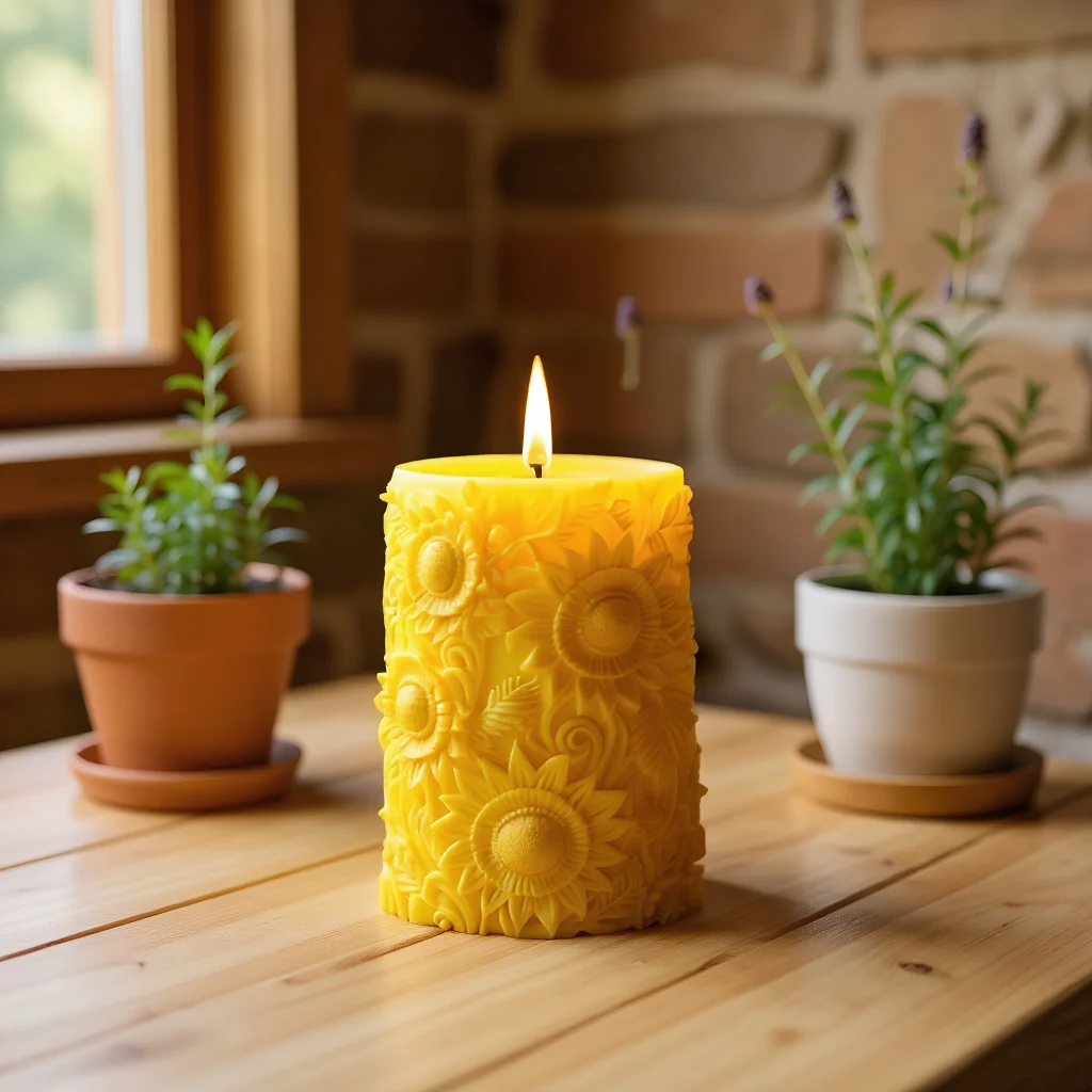 

DIY Sunflower Flower Cylinder Candle Silicone Mold Scented Diffuser Stone Plaster Resin Molds for Candles Making Supplies Gifts