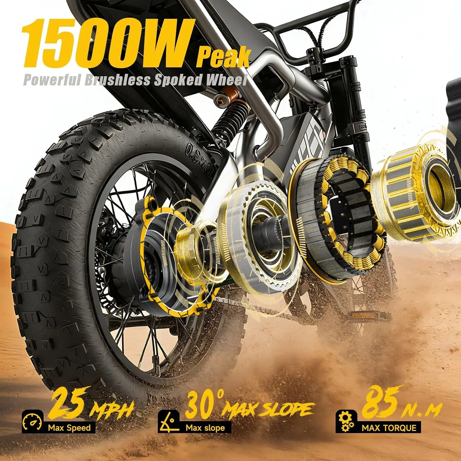 750W Fat Tire Electric Bike, 48V Mountain E-Bike 50 Mile Range, Full Suspension & Disc Brakes, All Terrain Adults, Customized