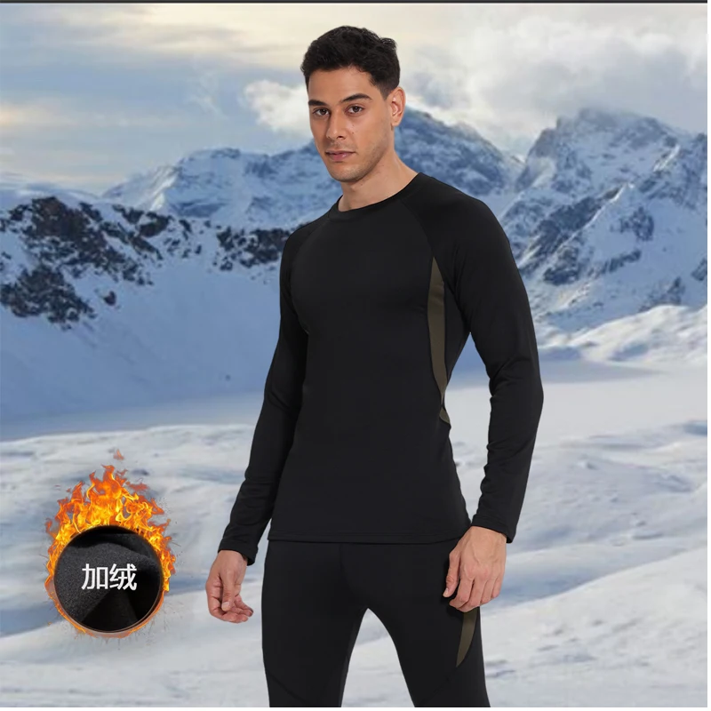 

Зимние и осенние спортивные топы, базовый слой с добавлением изоляции для тепла, теплое нижнее белье для тренировок по баскетболу, одежда для фитнеса.