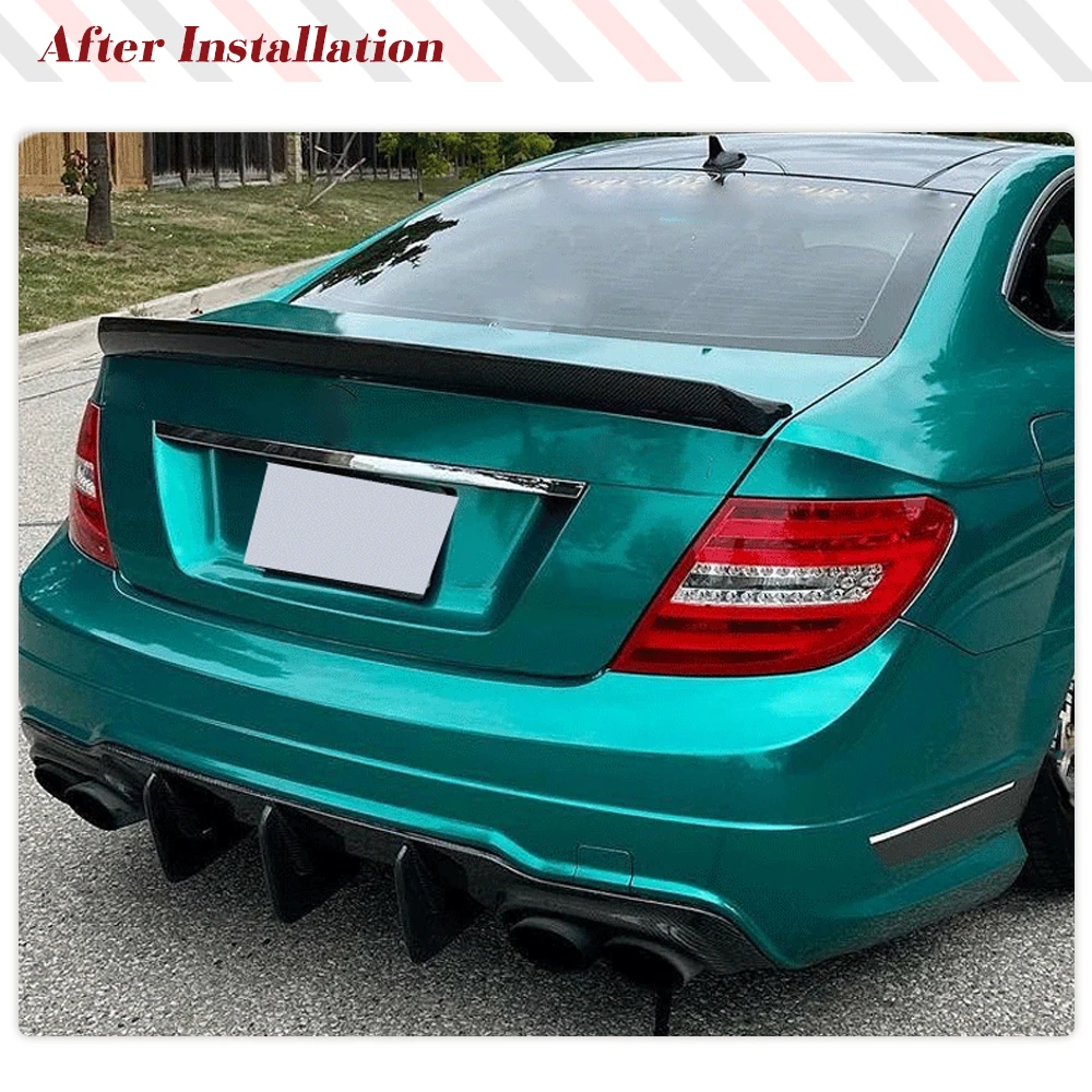 Carbon Fiber Car Rear Bumper Diffuser Spoiler for Mercedes-Benz W204 C63 AMG Sport 2012-2016 Aggressive Style Racing Diffuser