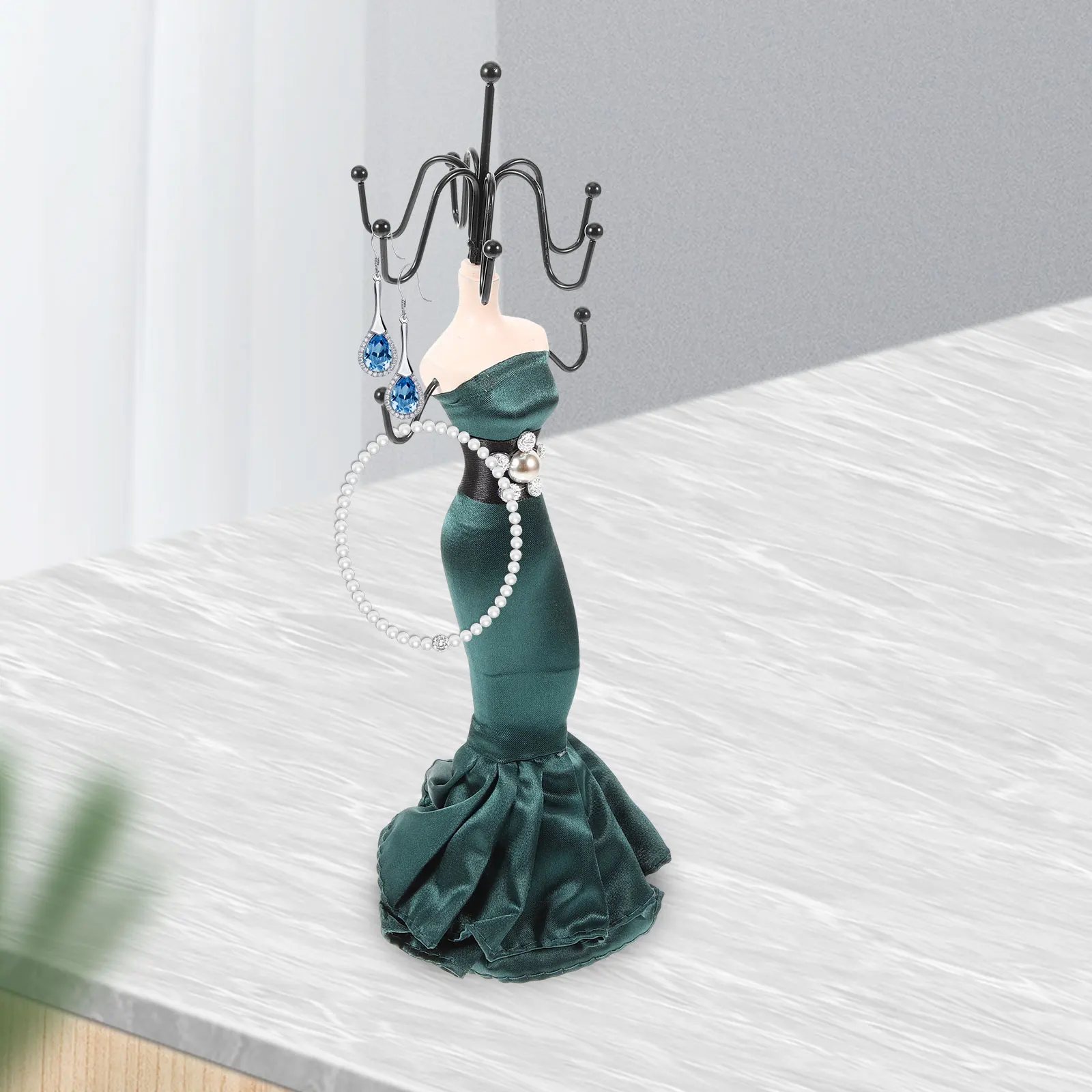 2Pcs Jewelry Rack Organizer Necklace Bracelet Display Stand Multi-Function Tangle-Free Chain Holder Dressing Table Tidy