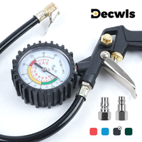 EU/JP Interface Tire Pressure Gauge For Car Motorcycle SUV Inflator Pumps Tire Repair Tools Pressure Gun Type For Air Compressor