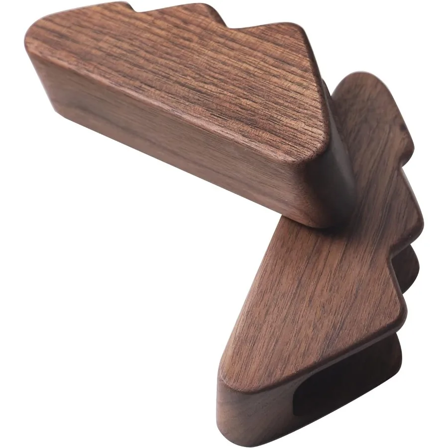 حامل بطاقات عمل من خشب موسو للمكتب، حامل بطاقات عمل خشبي للمكتب، قطعتان من خشب الجوز