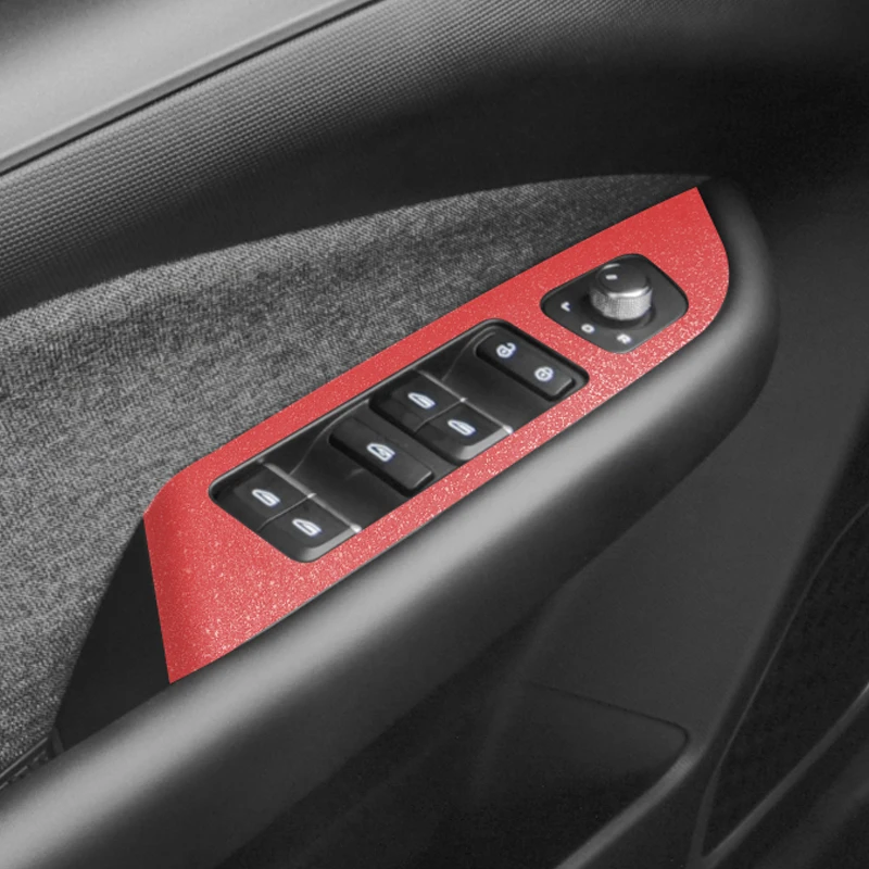 Carbon Fiber Film Sticker Windows Control Lift Panel Frame Trim Stickers Car Stylings For Geely Geometry C 2020 2021 2022 2023