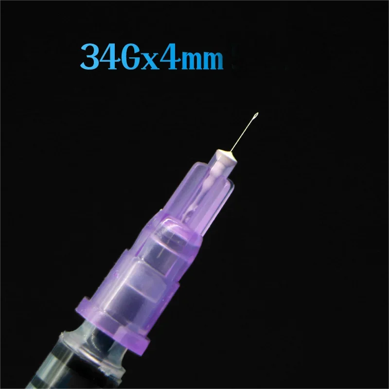 50 Stuks Pijnloze Kleine Naald 34G 1.32G 2Mm 4Mm Wegwerp 30G Medische Micro-Plastic Injectie Cosmetische Steriele Naald Chirurgica