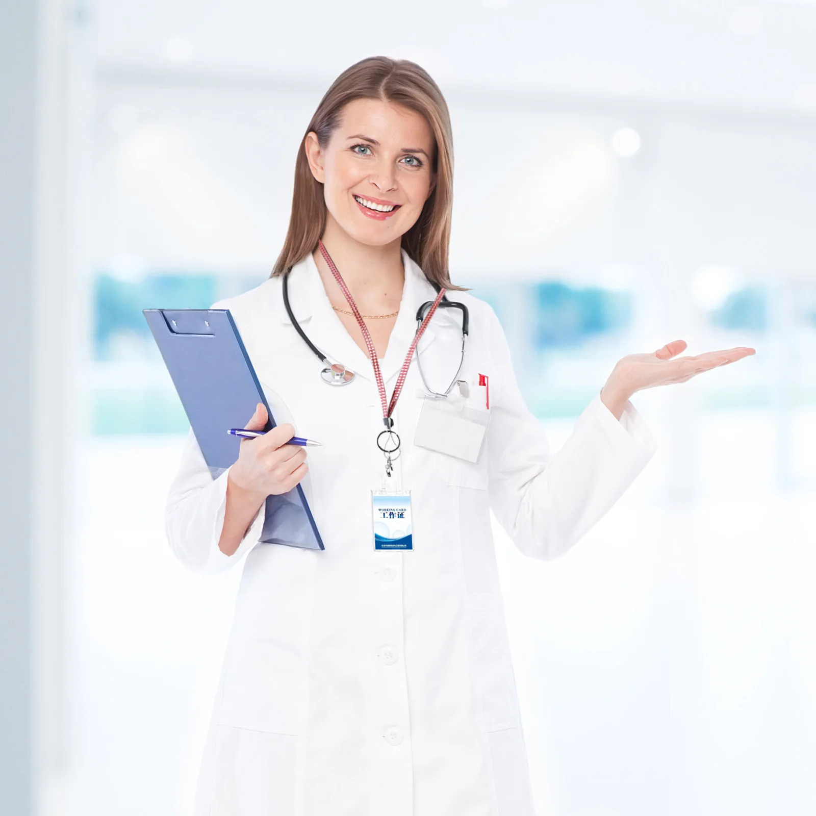 

3Pcs Badge Card Holders Clear Hard Plastic Id Protector Covers Locking Double Sided Badge Sleeves for Office School Work