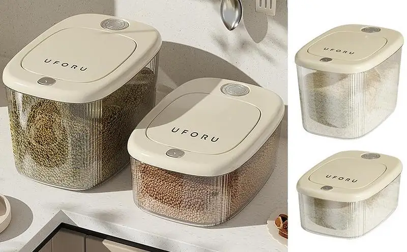 

Kitchen Rice Organizer Large Capacity Sealed Grain Dispenser Airtight Pet Food Container Multifunctional Kitchen Rice Grain Box