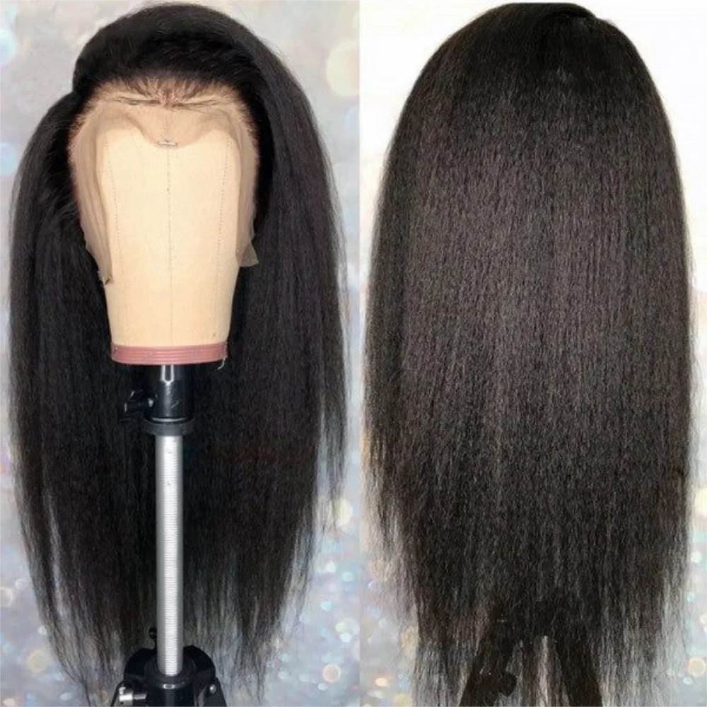 13X4 Lace Front Pruiken Menselijk Haar Pruik Kinky Straight Voor Lace Pruik Transparant Braziliaanse Yaki Straight Menselijk Haar pruik Voor Vrouwen