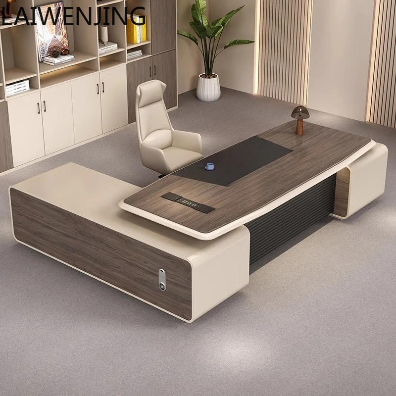 

MJY light luxury high-end paint boss office furniture table and chair combination