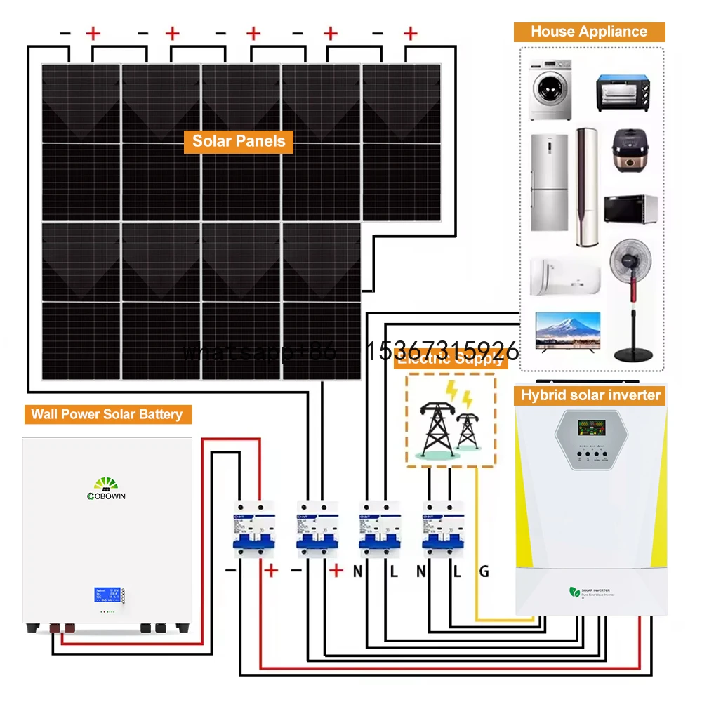 220V Home Solar Energy System 10kWh Capacity Including Lifepo4 Lithium Ion Battery Solar Panel Battery Stora-MPPT Controller