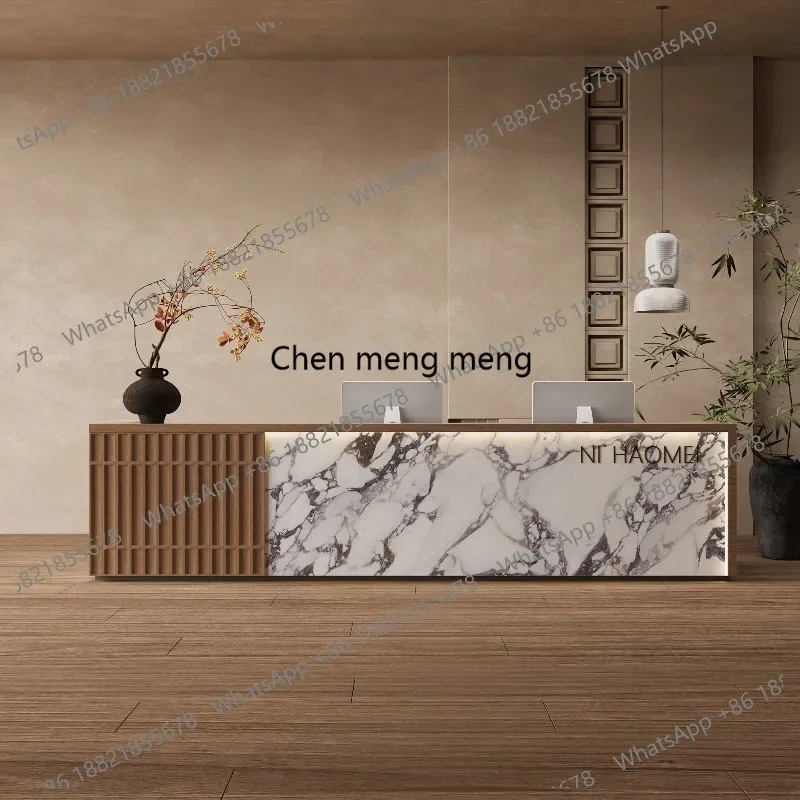 

RR Minimalist Led Lights Led Reception Desks Hotel Restaurant Executive Reception Desks Design Simple Mostrador Trendy Furniture