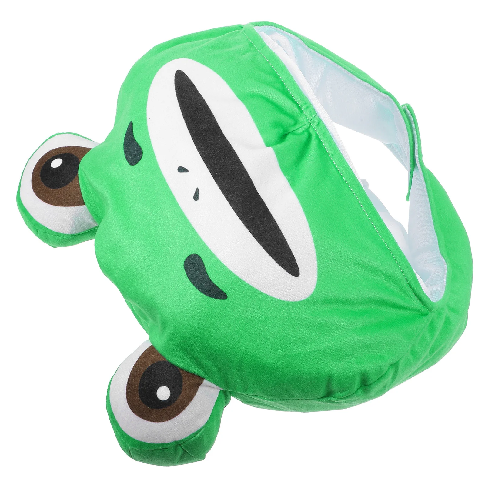 Cute Cartoon Frog Head Hat Adjustable Size for Adults Photography Performance Funny Dress Up Frog Costume