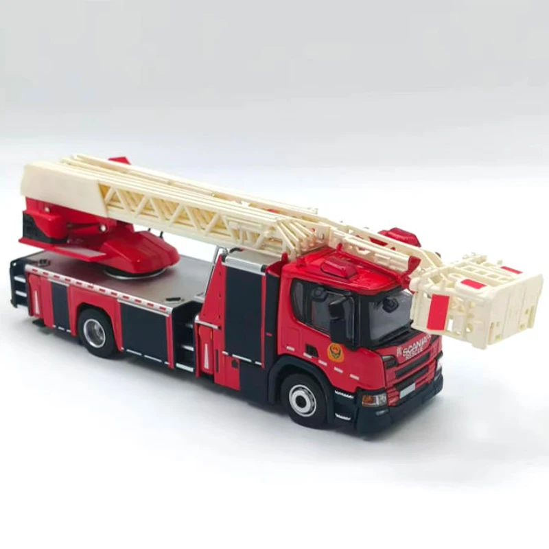 Escalera a escala 1:64, motor de bomberos SCN1000, modelo de coche de aleación de simulación, exhibición estática, juguete coleccionable, regalo, decoración de recuerdo