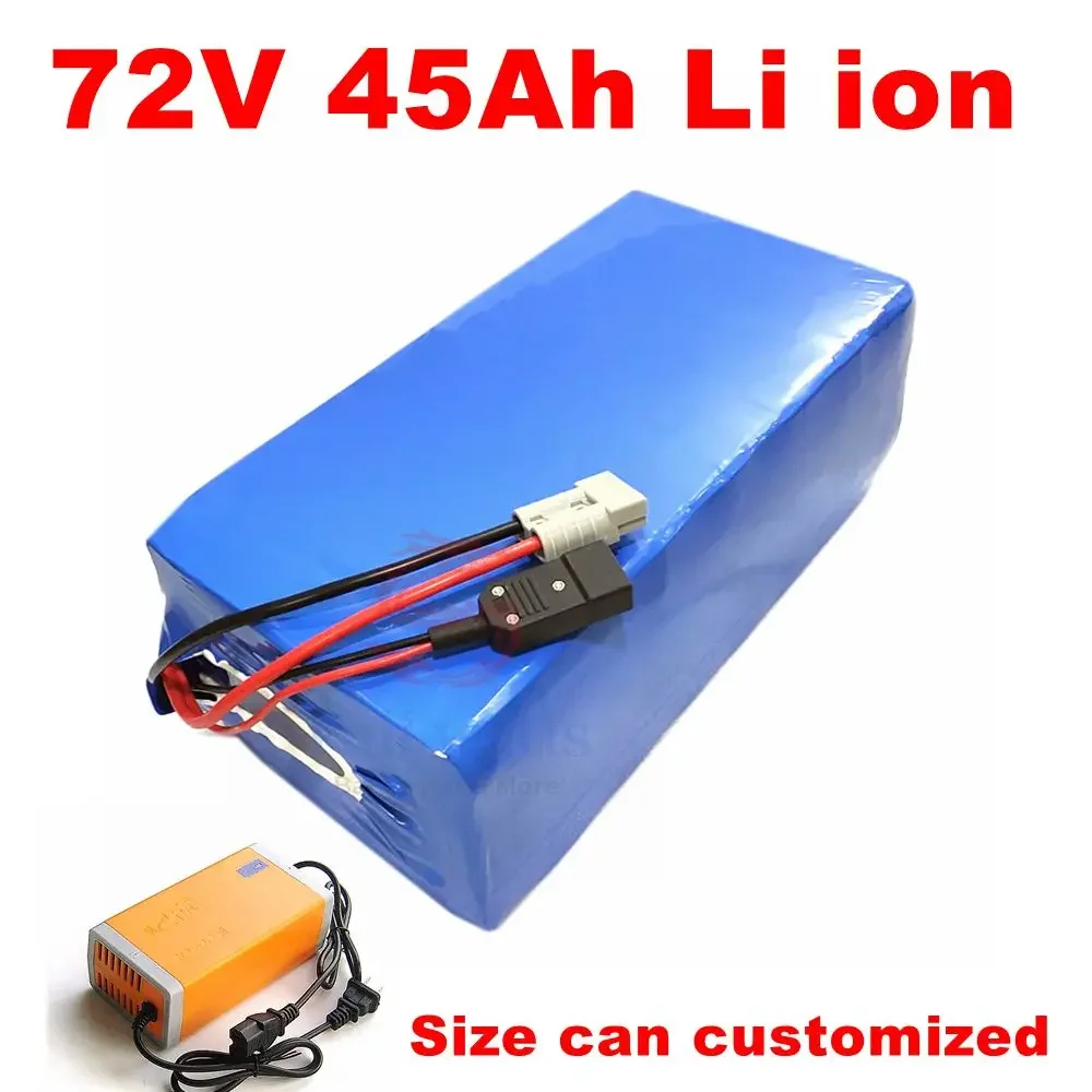 customize 72v 45Ah li-ion battery lithium ion 50A BMS for 3500w 3000w Tricycle scooter bike Motorcycle inverter +5A charger