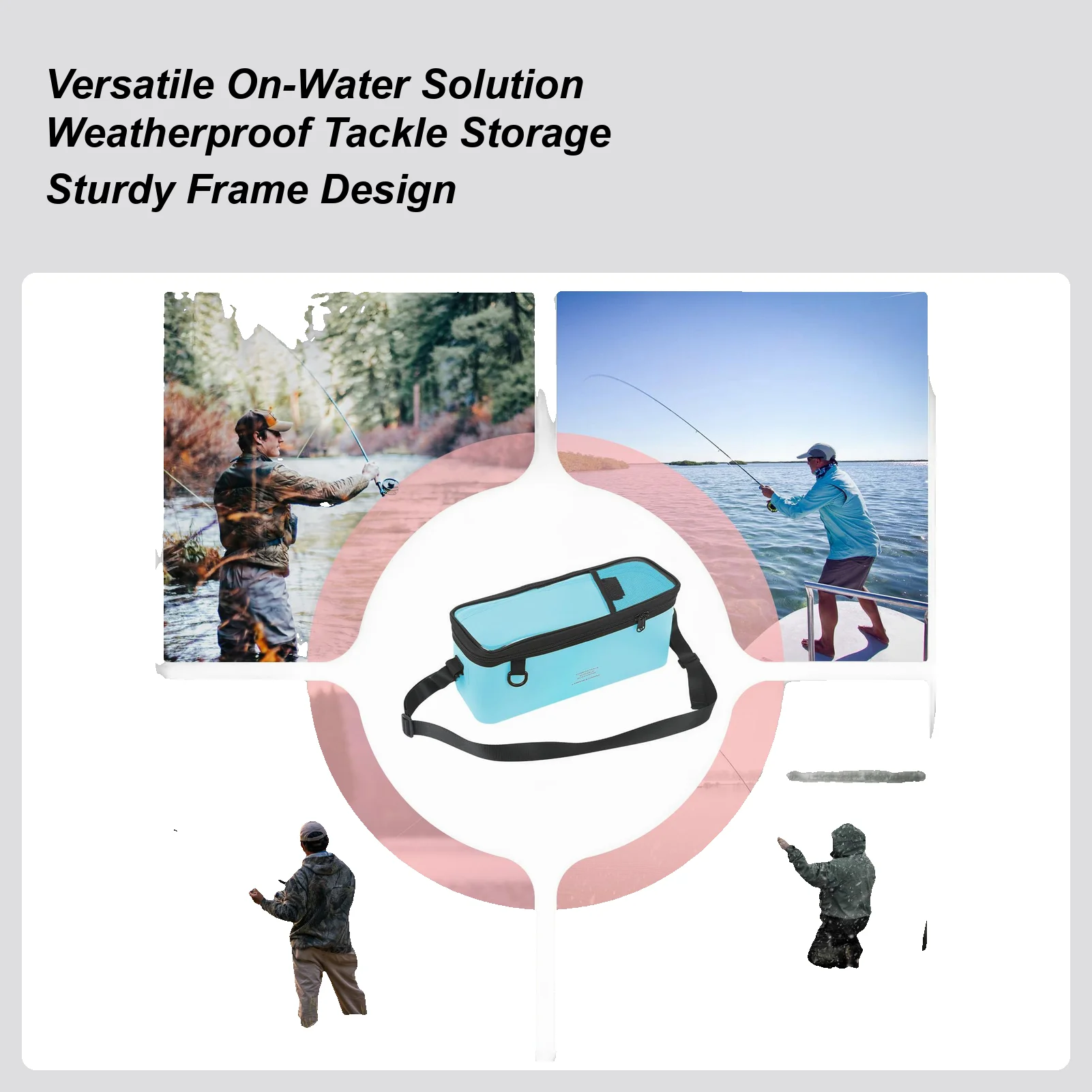 

Сумка для рыбалки, многофункциональная портативная сумка для хранения на плечо, сумки для рыболовных снастей для пресноводного озера, реки, пруда, пляжа, береговой лодки, спорта