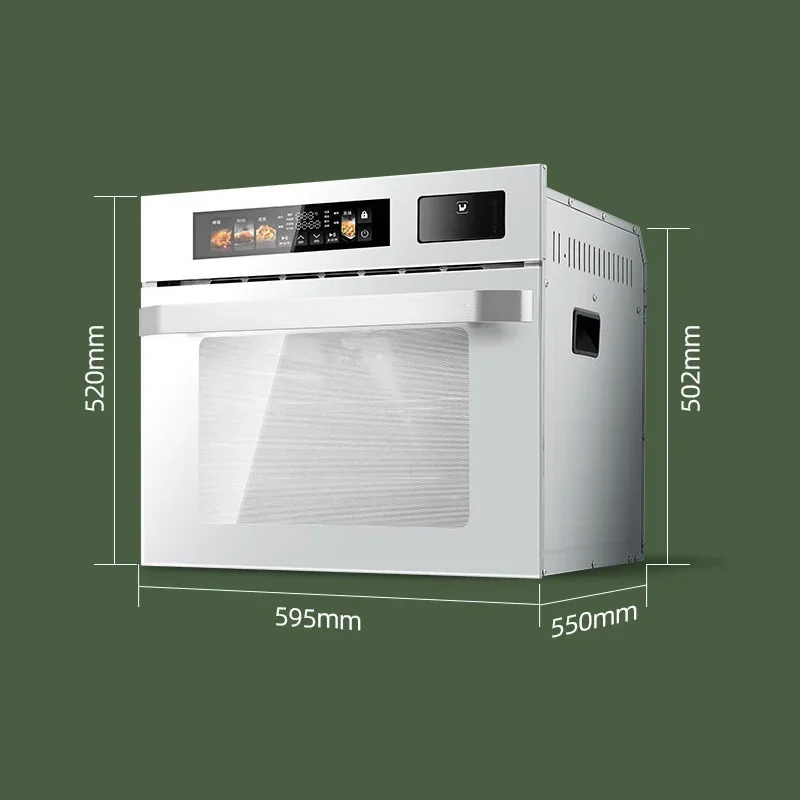 60L Large-Capacity Electric Steam Oven, Single-Door Household Oven, Built-In Baking Oven, Steam/Bake/Air Fryer 220V(Customized)