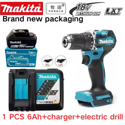 Original Makita battery,18V 6000mAh rechargeable battery and charger, replacing Makita BL1830B BL1850 BL1860B,power tool battery