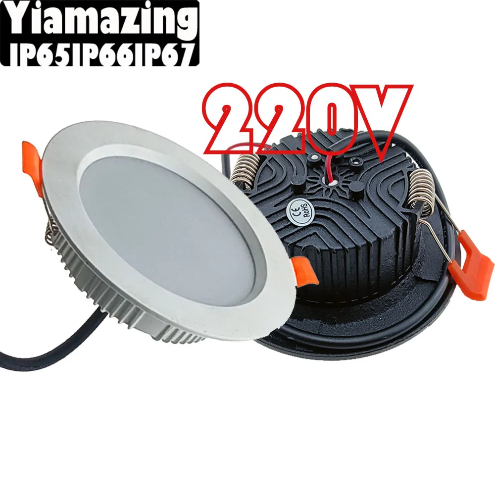 תאורת לד שקועה AC 220V ניתנת לעמעום, מתאימה למטבח, חדר אמבטיה, גג, תאורת ספוט.