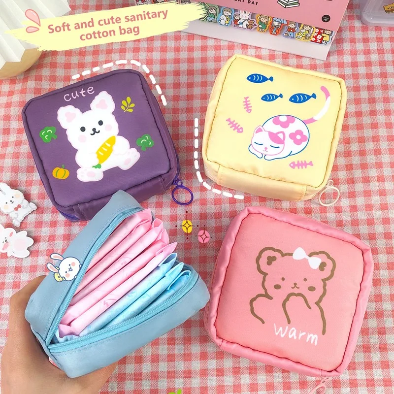 Sanitary Napkin Pad Pouch Organizer Women Makeup Bag Travel Coin Purse Bag Portable Waterproof Cosmetic Bags Tampon Storage Bag