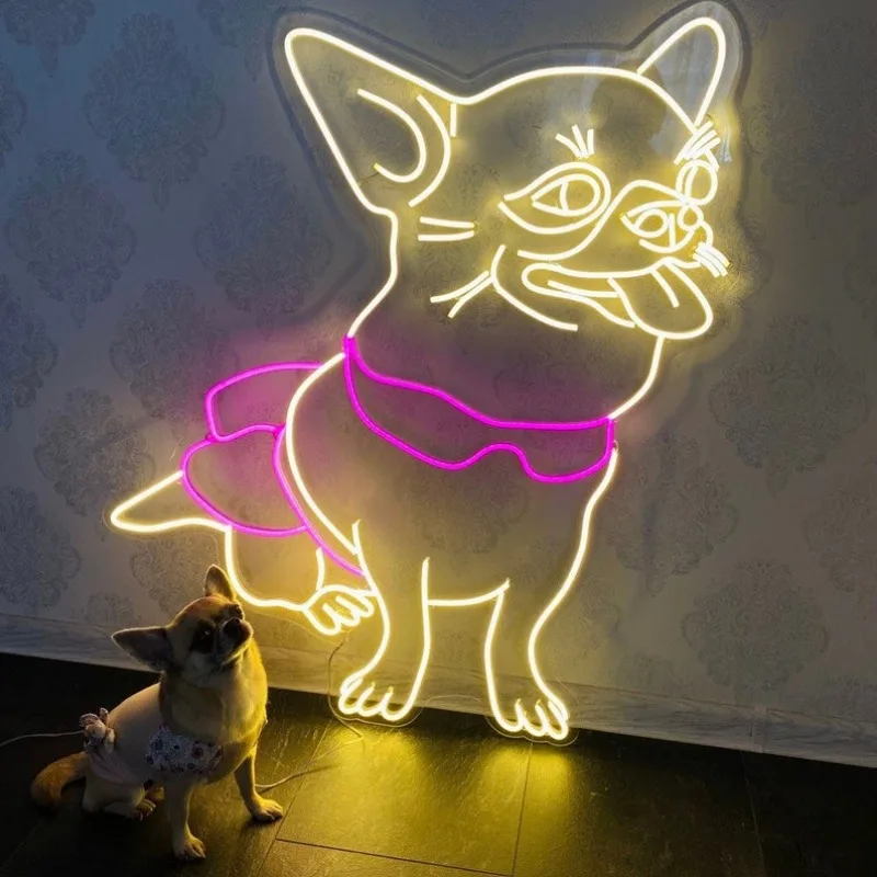 Custom Pets Neon Signs Custom Your Dog Cat Neon Signs Led Light Sign for Bedroom Home Room Pet Shop Wall Decor Neon Sign