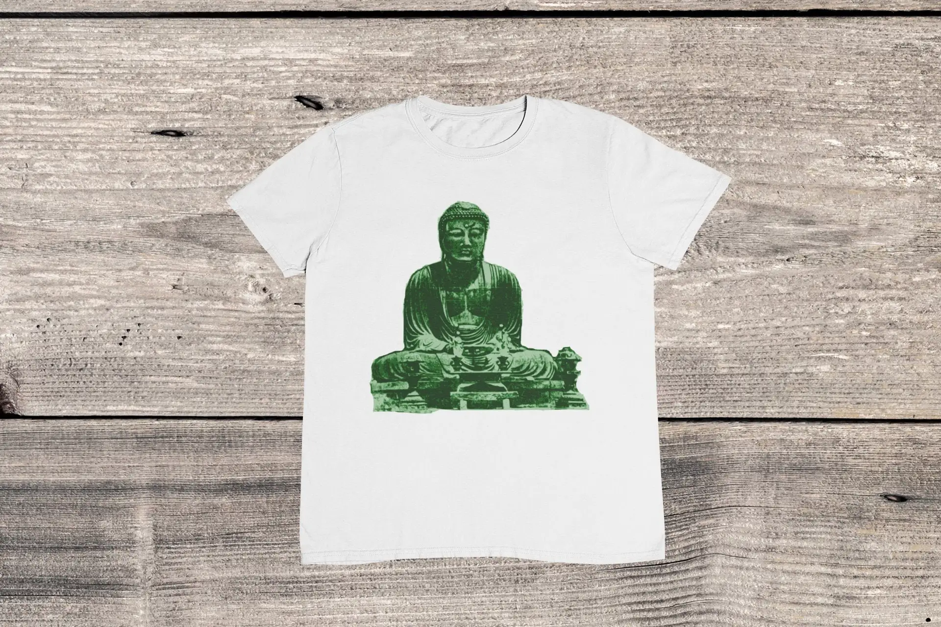 Green Buddha T Shirt Nepal Spiritual Mystic Cool