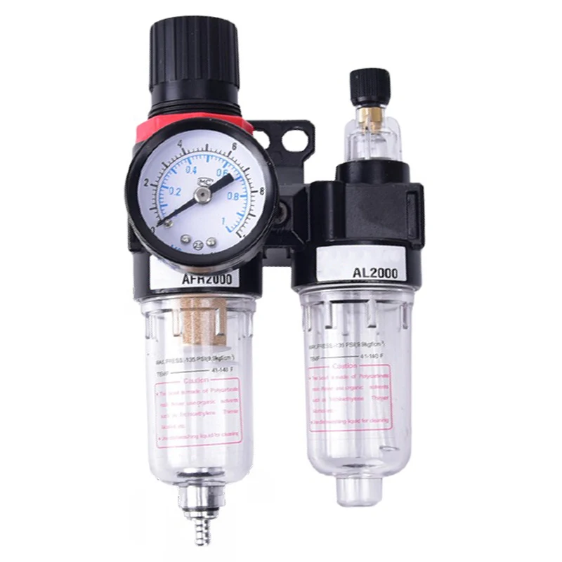 Compresor de aire AFC2000 G1/4, separador de agua y aceite, filtro de aire utilizado para reducir la válvula de presión, regulador AFR2000 + AL2000