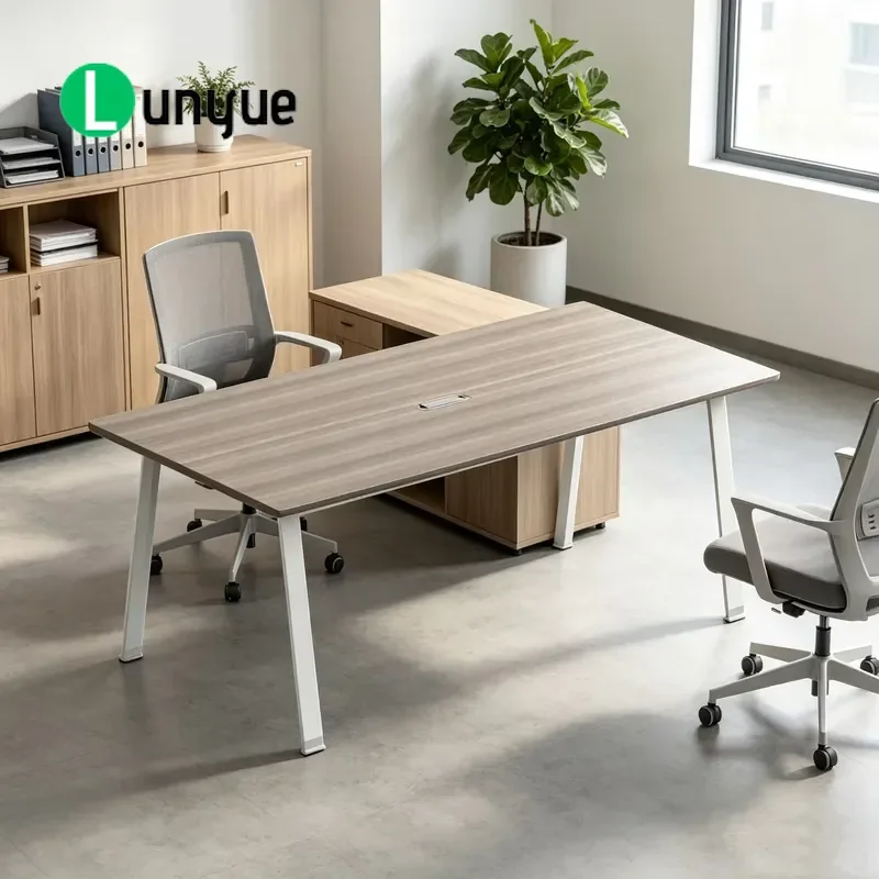 Commercial Modern Minimalist Rectangular Conference Table 6-8 Person Capacity for Office Seminar Group Meetings