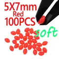 100 Piezas de Cuentas Rojas de 5x7 mm