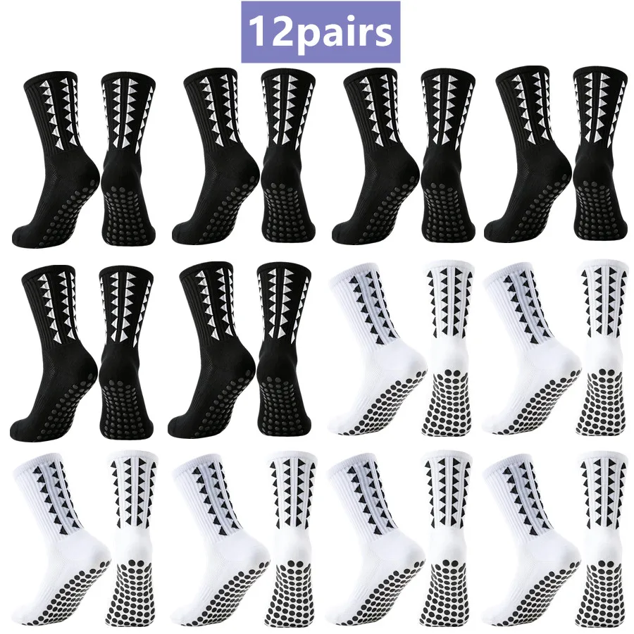 

12pairs Breathable Men Women Non Slip Grip Towel Bottom Running Hiking Athletic Shockproof Professional Exercise Sport Socks