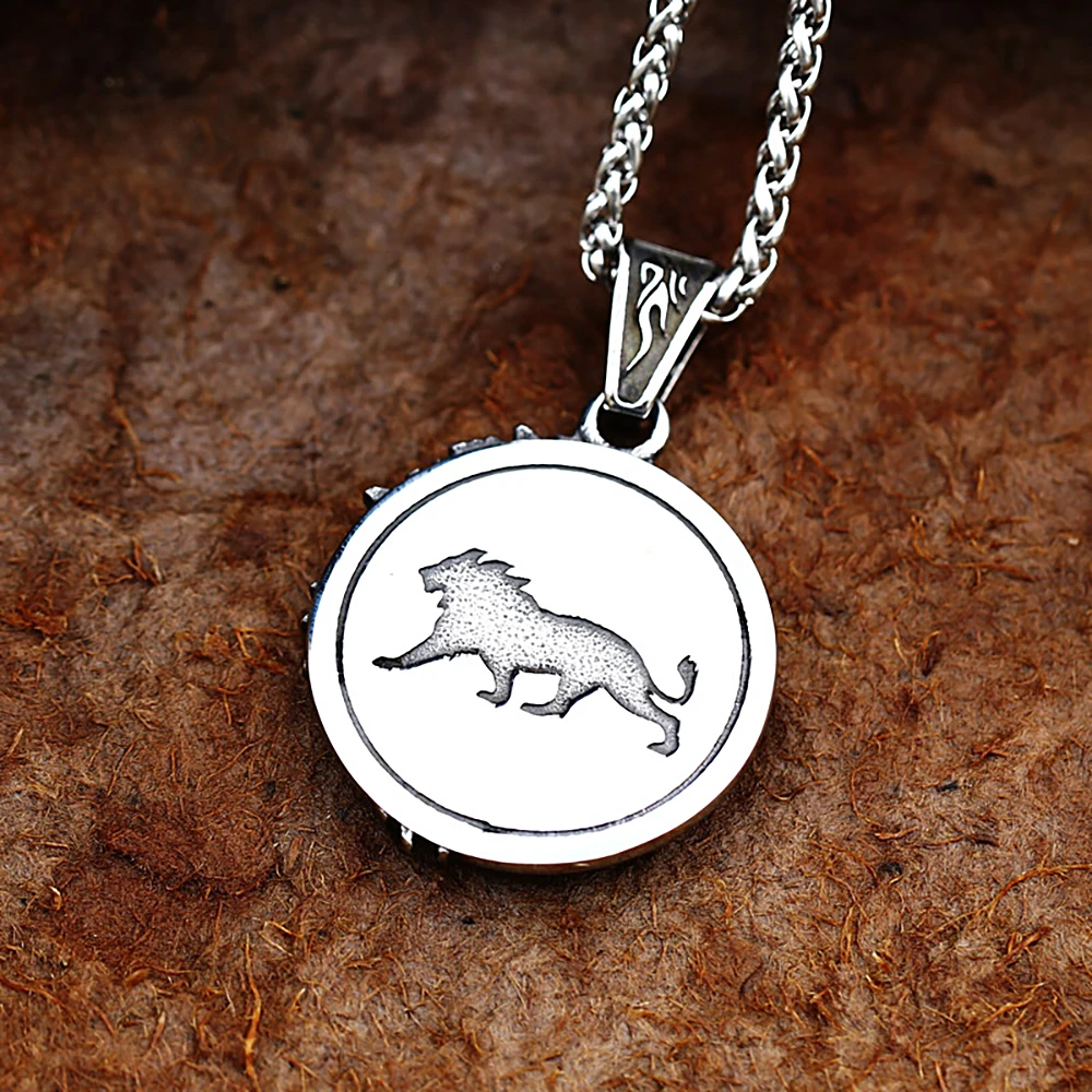 Vintage Viking Wolf Anhänger Halsketten Für Männer Punk Straße Rock Nordic Edelstahl Odin Wolf Kopf Halskette Mode Schmuck – Detail 15