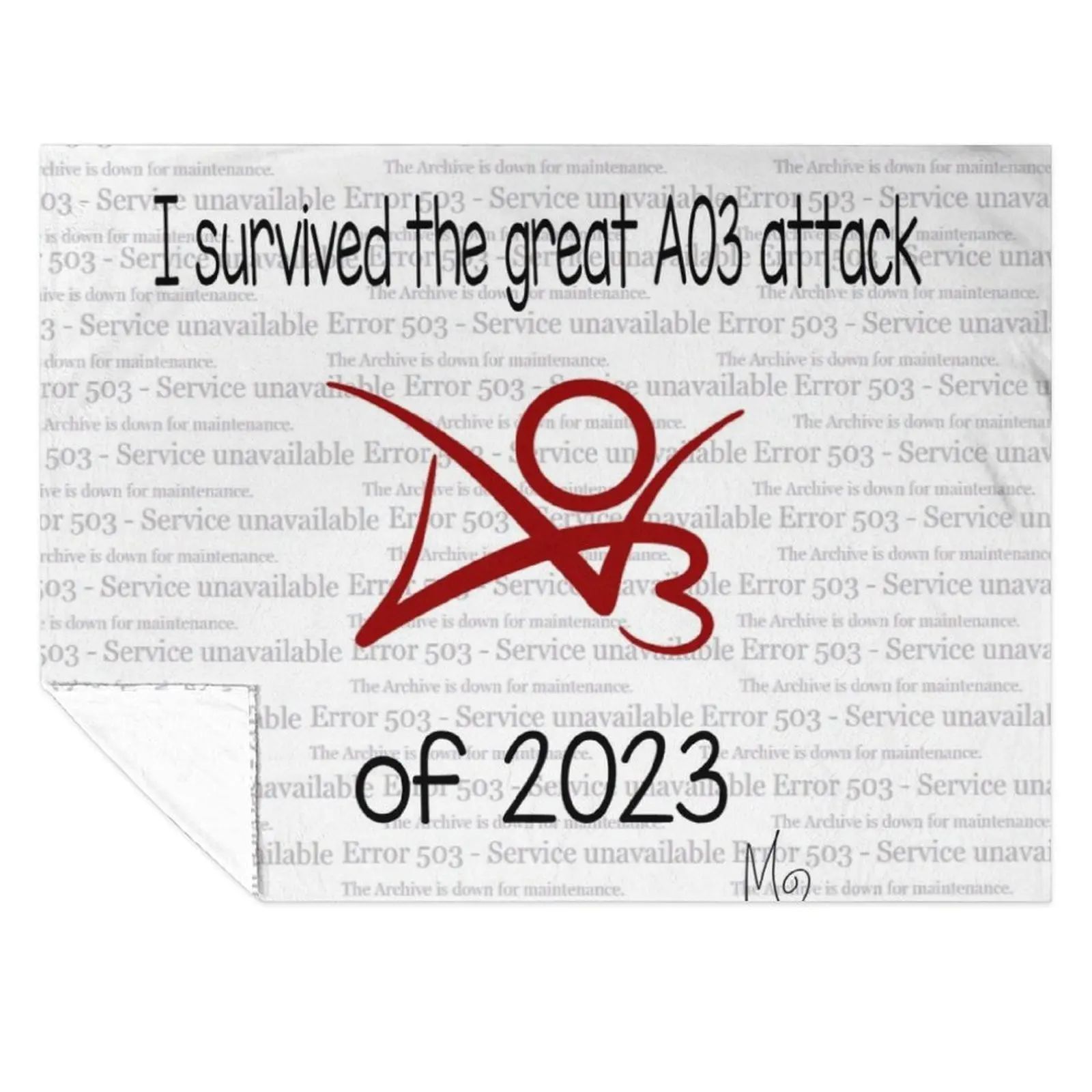 

I survived the great AO3 attack of 2023 Throw Blanket Stuffeds Designers Blankets