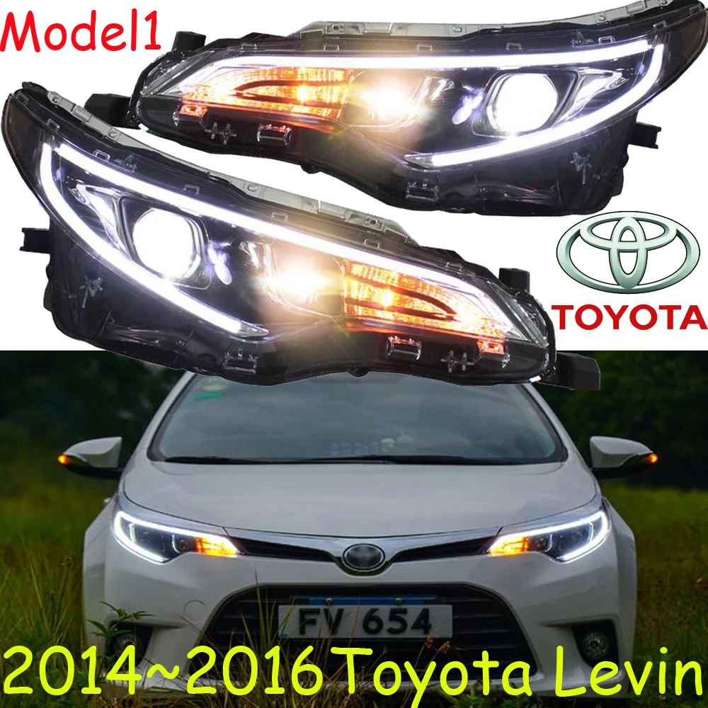 car bumper headlamp for Toyota Levin headlight corolla 2014~2016y LED DRL car accessories HID xenon for Levin fog light